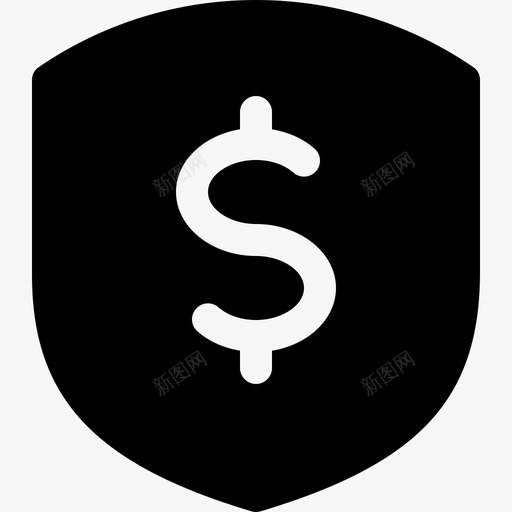金融安全美元货币图标svg_新图网 https://ixintu.com 受保护 盾牌 美元 货币 货币实心图标 金融安全