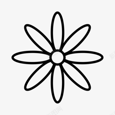 花卉植物学电子商务图标图标