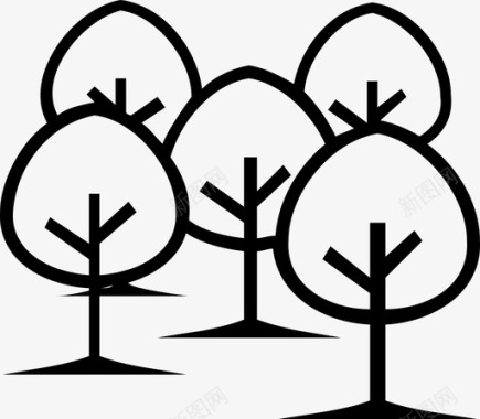 森林植物树图标图标