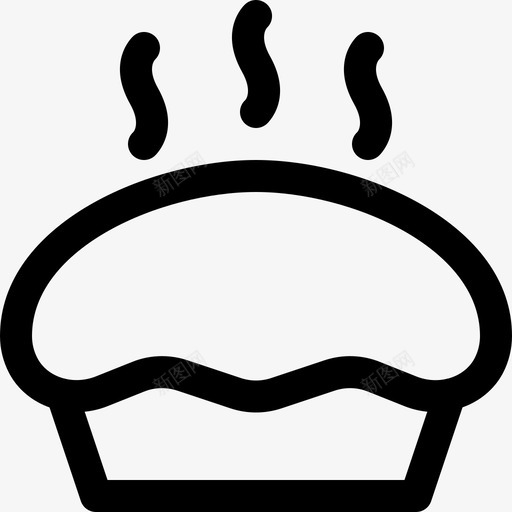 松饼烤的自制的图标svg_新图网 https://ixintu.com 快速的面包 松饼 烤的 热的 自制的 食物线图标