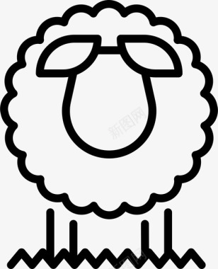 羔羊复活节农场图标图标