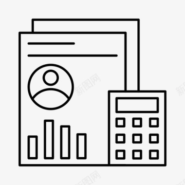 分析商业和金融计算器图标图标