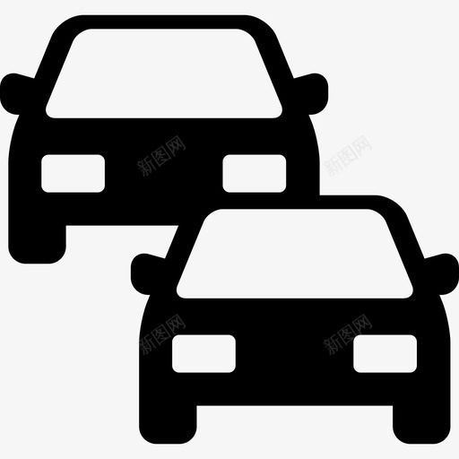 两辆车排队运输汽车图标svg_新图网 https://ixintu.com 两辆车排队 汽车 运输