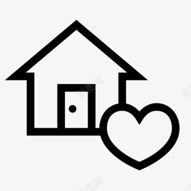 爱家心房子图标图标