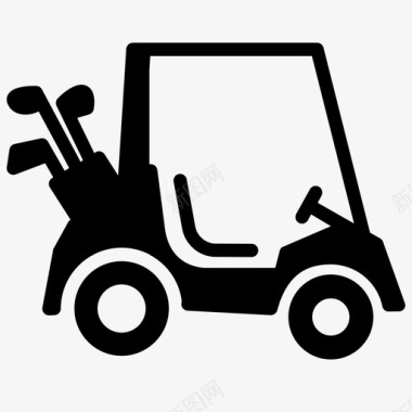 高尔夫球车球童高尔夫球手图标图标