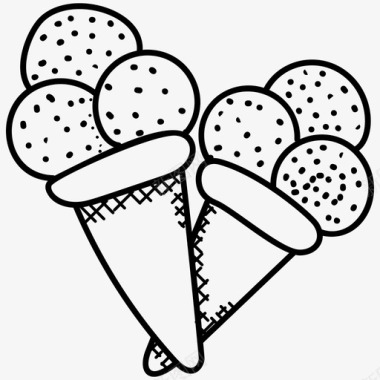 冰淇淋筒甜筒冰淇淋甜点图标图标