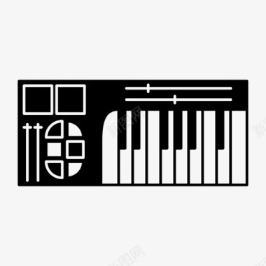 钢琴键盘和弦电动钢琴图标图标