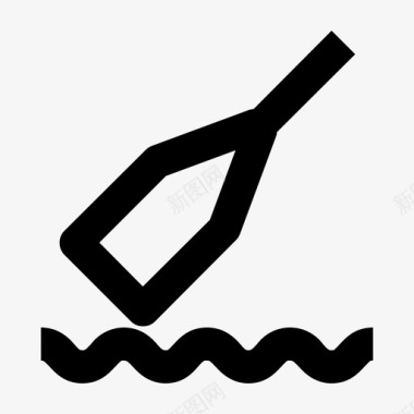 划桨皮划艇桨图标图标