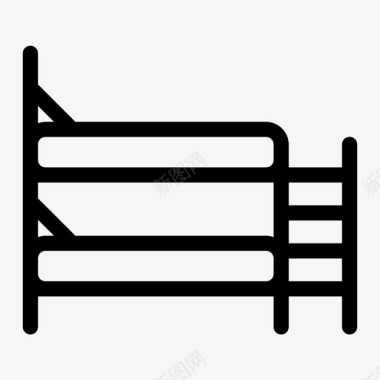 双层床枕头房间图标图标