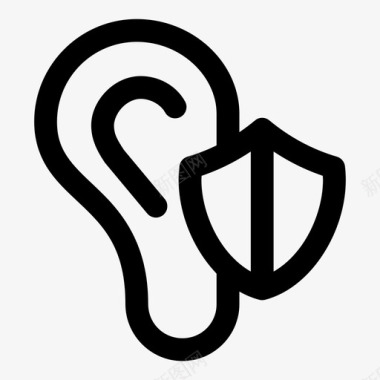 听力保护耳塞防护罩图标图标