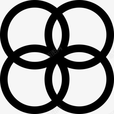 四个圆圈象征形状占星术图标图标