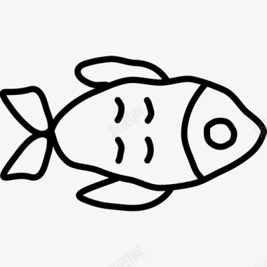 鱼手绘海鲜图标图标