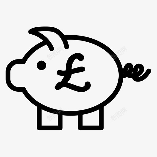 猪钱存钱罐图标svg_新图网 https://ixintu.com 储蓄 存钱罐 慈善 猪 钱