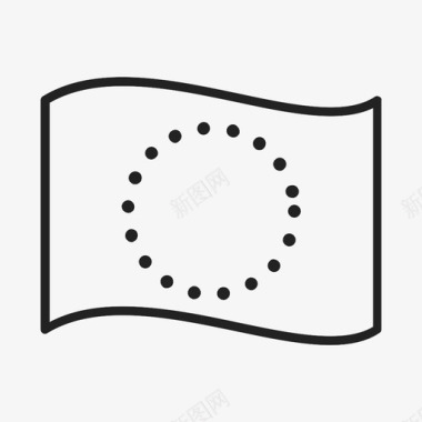 欧洲国旗蓝色圆圈图标图标