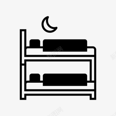 双层床就寝时间小睡图标图标