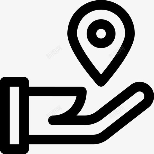 共享位置手标记图标svg_新图网 https://ixintu.com 共享位置 地图和位置线图标 手 旅行 标记