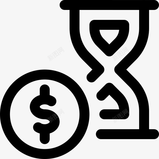 时间就是金钱沙漏计时器图标svg_新图网 https://ixintu.com 时间就是金钱 沙漏 计时器 金钱线图标集