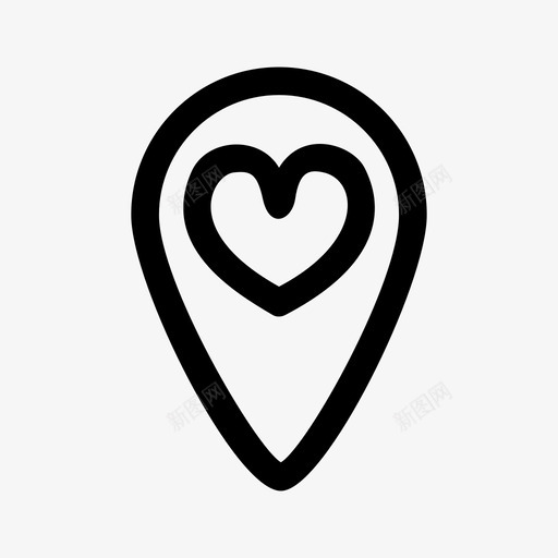 爱情地图标记心位置svg_新图网 https://ixintu.com 位置 假日和庆祝 地点 心 情人节 爱情地图标记