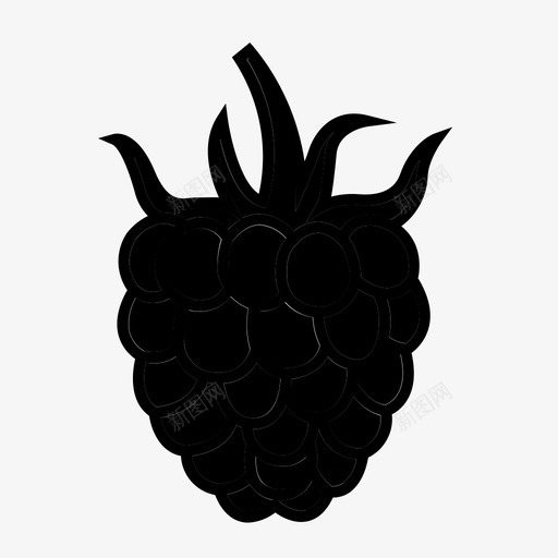 覆盆子蓝莓可食用水果图标svg_新图网 https://ixintu.com 可食用水果 悬钩子 蓝莓 覆盆子