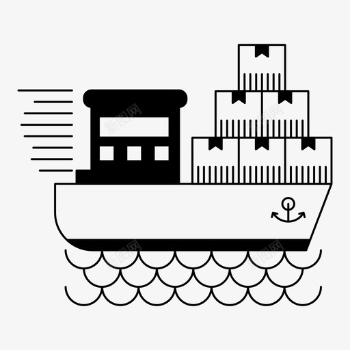 船物流海运图标svg_新图网 https://ixintu.com 海运 物流 航运服务铭文 船 运输