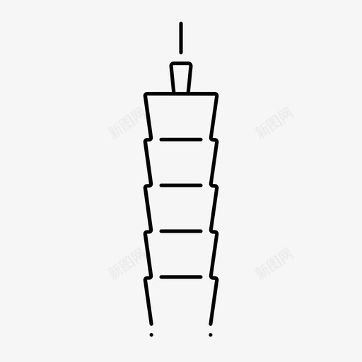 台北101纪念碑台湾图标svg_新图网 https://ixintu.com 101大楼 世界塔 中华人民共和国省级行政区 中国台湾省 台北101 台湾 塔 纪念碑