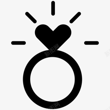 结婚戒指黄金珠宝图标图标