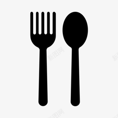 叉子和勺子银器图标图标