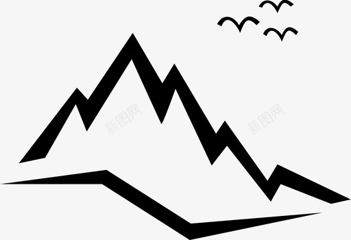 山远足丘陵图标图标