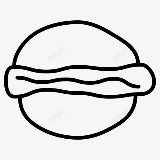 香肠汉堡汉堡手绘图标svg_新图网 https://ixintu.com 手绘 汉堡 食物涂鸦 香肠汉堡