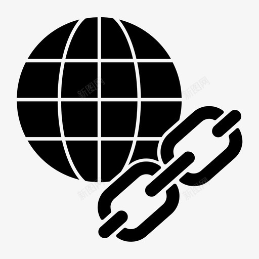 世界商业连锁图标svg_新图网 https://ixintu.com 世界 全球 商业 商业和办公字形 连锁 链接