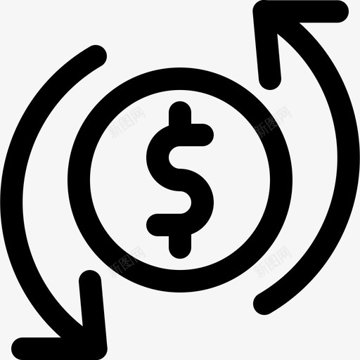 货币交易记录箭头美元图标svg_新图网 https://ixintu.com 箭头 美元 货币交易记录 货币线图标设置