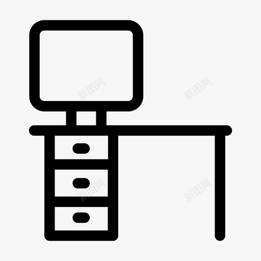 工作台电脑桌子图标svg_新图网 https://ixintu.com 办公室 工作台 桌子 电脑
