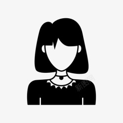 戴项链的女人戴项链的女孩化身短发图标高清图片