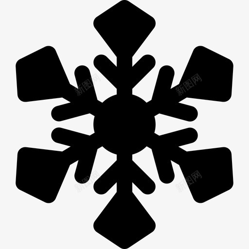 扇形板块雪花冻结冰晶图标svg_新图网 https://ixintu.com 冰晶 冻结 圣诞实心图标 对称 扇形板块雪花
