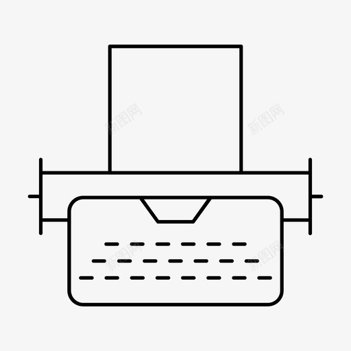 打字机文案机键盘图标svg_新图网 https://ixintu.com 写作和编辑 办公室 打字机 文案机 纸张 键盘