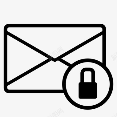 安全电子邮件电子邮件锁定锁定电子邮件图标图标