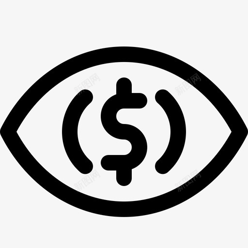 美元眼金融监视图标svg_新图网 https://ixintu.com 手表 监视 符号 美元眼 货币线图标集 金融