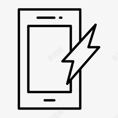 快速充电能源智能手机图标图标