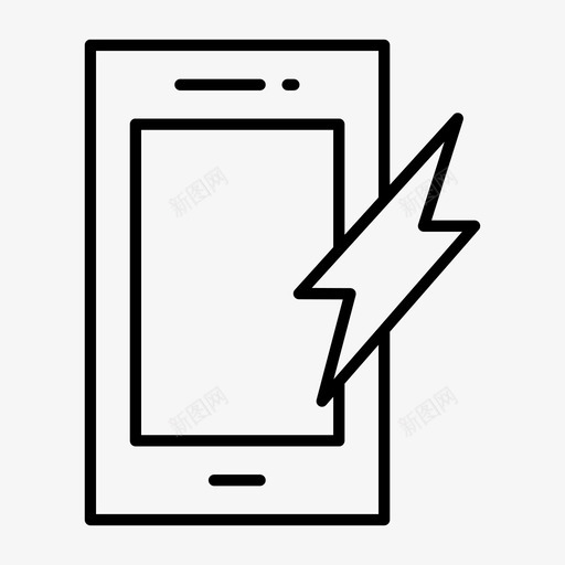 快速充电能源智能手机图标svg_新图网 https://ixintu.com 快速充电 智能手机 能源 雷霆