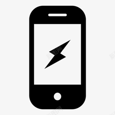 智能手机充电闪电电源图标图标