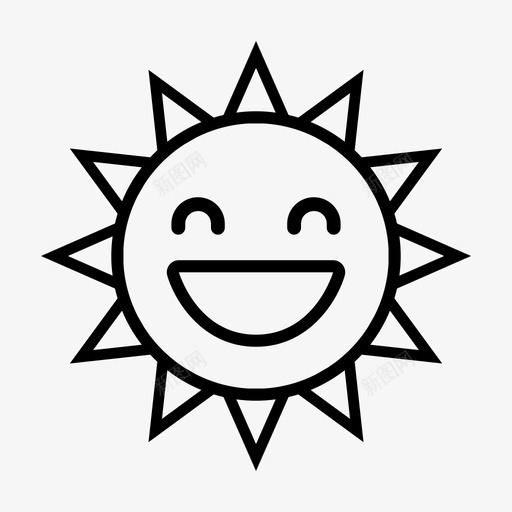 太阳表情快乐图标svg_新图网 https://ixintu.com 大笑 太阳 微笑 快乐 表情