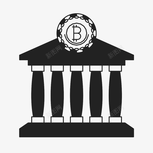 比特币银行加密货币图标svg_新图网 https://ixintu.com 加密货币 数字货币 比特币 银行