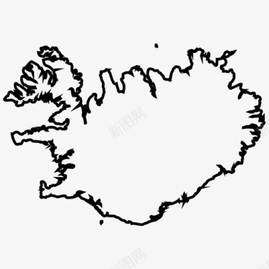 冰岛欧洲地图图标图标