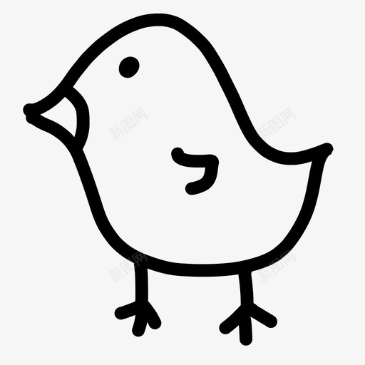 鸟站小鸡可爱图标svg_新图网 https://ixintu.com 可爱 小鸡 手绘 手绘对象 鸟站