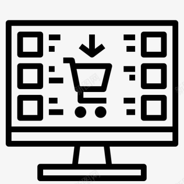 网上购物购买电子商务图标图标