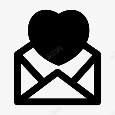信封心脏邮件图标图标