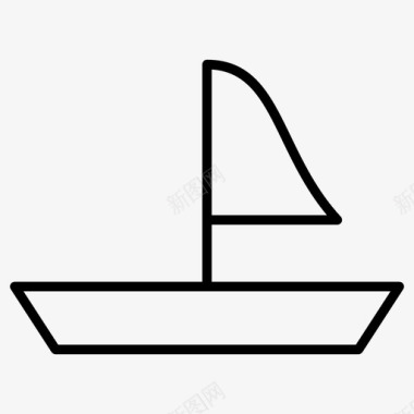 帆船冲浪夏日消瘦图标图标