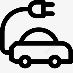 无污染汽车电动汽车或电动汽车技术汽车图标高清图片