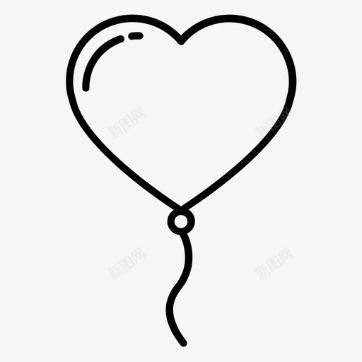 心形气球爱情派对图标svg_新图网 https://ixintu.com 心形气球 情人节 情人节系列 派对 爱情