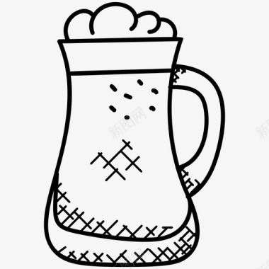 啤酒杯水壶监狱图标图标